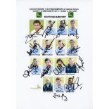 Nottinghamshire C.C.C. 2007-2010. Fifteen unofficial autograph sheets of Nottinghamshire teams.