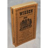 Wisden Cricketers' Almanack 1946. Original limp cloth covers. Minor staining to spine paper