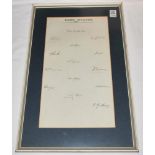 'South Africans 1947'. Very large page nicely signed in ink by fifteen members of the South