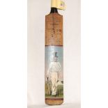 Joseph Guy:Nottingham. Stuart Surridge 'Peter May autograph' cricket bat with an oil painting to