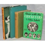John Arlott. Four signed titles by Arlott. 'Gone with the Cricketers', London 1950. Signed to the