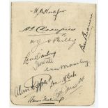 Australia tour to England 1934. Album page nicely signed in ink by eleven members of the