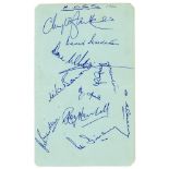 Hampshire C.C.C. c1962. Album page signed in ink by eleven Hampshire players. Signatures include