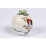 'Ready for Chances'. A very rare tiny Royal Doulton 'Black Boy' bone china vase, entitled 'Ready for