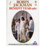 Robin Jackman Benefit Year 1981. Official brochure for Jackman's benefit year, signed to the