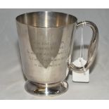Ray Illingworth. Yorkshire Gillette Cup winners 1965. Silver plated tankard presented to Illingworth
