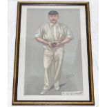 George Herbert Hirst, Yorkshire & England 1891-1929. Vanity Fair. 'Yorkshire'. Original colour