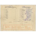 'Colonel T.C. Dunlop's Scottish XI v H.B. Rowan's Empire XI' 1949. Original folding scorecard for