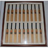 'County Championship Teams 2000'. Complete set of eighteen Slazenger V800 miniature cricket bats,