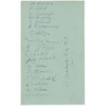 Manchester City c1922. Album page nicely signed in ink by seventeen Manchester City players.