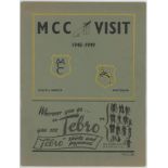 M.C.C. tour of South Africa & Rhodesia 1948/49. 'Souvenir of the M.C.C. tour of South Africa &