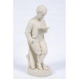 'Young England' 1874. Excellent Copeland parian ware figure of young cricketer with cricket bat