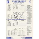 Brian Lara. Official scorecard for Warwickshire v Durham, June 1994 in which Lara scored the highest