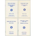 England tour itineraries 1983-1990. Four official players' itineraries for the tours to Fiji, New
