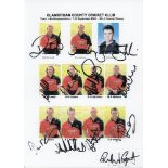 Glamorgan C.C.C. 2006-2010. Six unofficial autograph sheets of Glamorgan teams. Signatures include