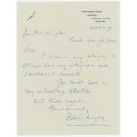 Patrick Graham Toler Kingsley. Oxford University 1928-1930. Single page handwritten letter dated