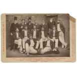 Australian Tour to England 1890. Original mono cabinet card of the Australian team, seated and