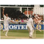 Test and County photographs 1990s. Four colour press photographs of match action, each signed by the