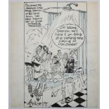 West Indies Tour of England 1963. Large amusing original pen and ink caricature/ cartoon artwork