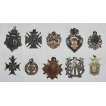 Silver cricket medals. Ten silver cricket medals each with elaborate cricketing decoration, five