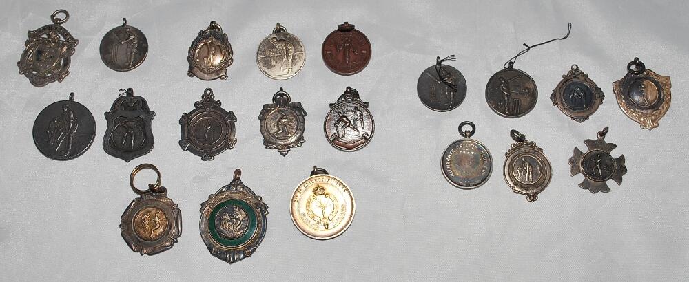 Silver cricket medals 1910s-1940s. Selection of twenty silver metals medals, seven of which are