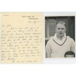 Willie Watson. Yorkshire, Leicestershire & England 1939-1964. Two page handwritten letter dated '
