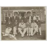 Kent C.C.C. 1925. Original mono photograph of eleven Kent players and the umpire seated and standing