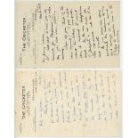 A.W.T. Langford (1896-1976), author and journalist. Three handwritten two page letters from Langford