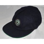 'Indian Cricket Team' 1971. Official navy blue Test cap with raised embroidered wired Indian Cricket