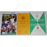 Signed Home International rugby programmes 1947-2004. Seventeen official match programmes for home