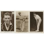 'Australian Test Team' 1930. Thirteen real photograph, same series, sepia postcards of members of