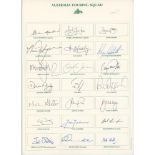 Australia tours to England 1983-1997. Unofficial printed autograph card fully signed by the twenty