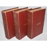 Wisden Cricketers' Almanack 1902 to 1904. 39th to 41st editions. Bound in red boards, lacking