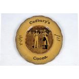 Cricket plate. 'Cadbury's Cocoa. The Oldest and still the best. Absolutely Pure Cocoa'. An