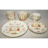 'Queen Victoria 1837-1897'. Commemorative white moustache cup with Queen Victoria and titles to
