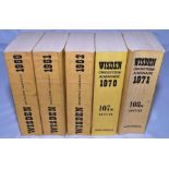 Wisden Cricketers' Almanack 1960, 1961, 1962, 1970 & 1971. Original limp cloth covers. Odd minor