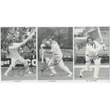 Signed England postcards 1960s-1970s. Eight mono 'J/V Cricket Series Set 2' postcards of England