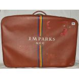 James Michael 'Jim' Parks. Sussex, Somerset & England 1949-1972. M.C.C. brown suitcase used by Parks