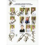 Durham C.C.C. 2007-2010. Thirteen unofficial autograph sheets of Durham teams. Signatures include