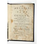 'New Articles of the Game of Cricket, as settled and revised at the Star and Garter, Pall-Mall,