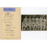 Leicestershire C.C.C. 1925. Album page signed in ink by eleven Leicestershire players. Players'