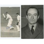 Hampshire C.C.C. c1930s. Two original mono press postcard size photographs of Stuart Boyes (1921-