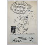 M.C.C. tour of South Africa 1964/65. Large amusing original pen and ink caricature/ cartoon