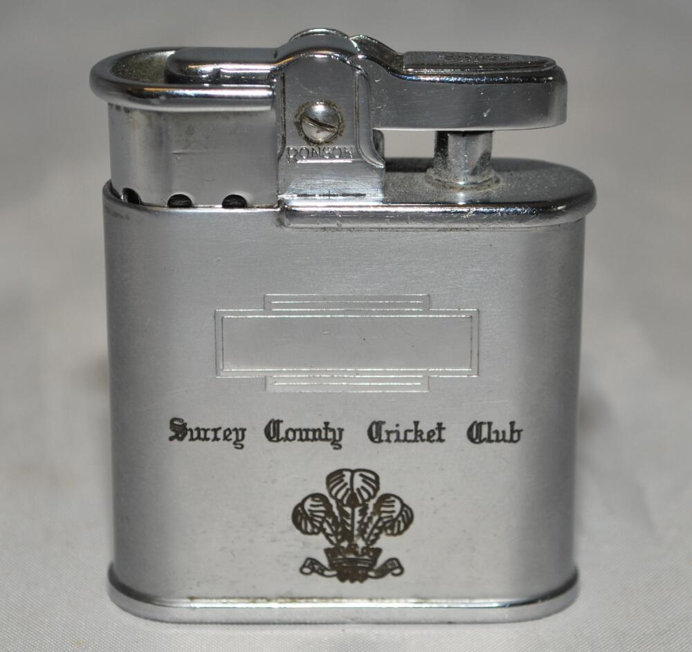 Kenneth Frank Barrington, Surrey & England 1953-1968. Ronson cigarette lighter inscribed to one side