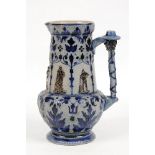 Cricket jug. Large attractive Westerwald cobalt blue stoneware cricket jug, moulded in relief with