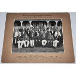 Three mounted team photographs including National Provincial Bank Town and Country XI's 1935,