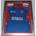 Bermuda. ICC World Cup West Indies 2007. Original Bermuda Cricket Board blue short sleeve shirt with