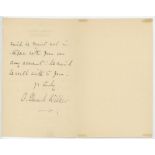 Vyell Edward Walker. Middlesex 1859-1877. Two page handwritten letter in ink from Walker to the
