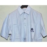 Paul Allott. Blue England formal shirt with M.C.C. emblem and 'India & Sri Lanka 1982' below in