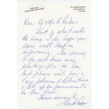 Geoffrey Alan 'Geoff' Cope. Yorkshire & England 1966-1980. Single page undated handwritten letter